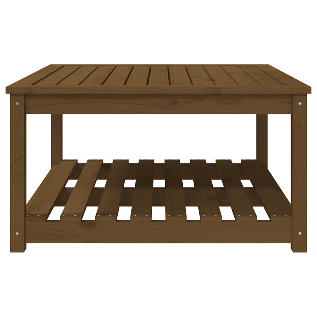 vidaXL Stolik ogrodowy, brązowy, 82,5x82,5x45 cm, lite drewno sosnowe