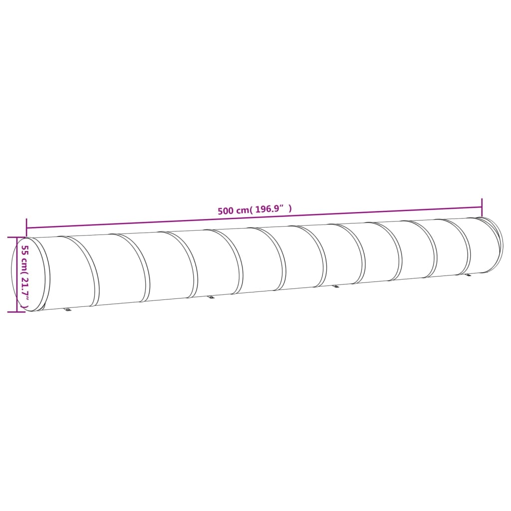 vidaXL Tunel dla psa, niebieski, Ø 55x500 cm, poliester