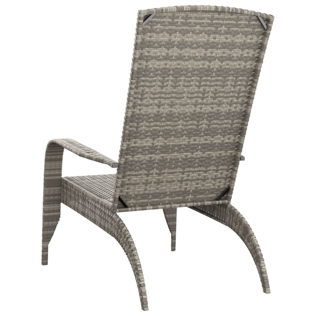 vidaXL Krzesło ogrodowe Adirondack, szare, z polirattanu