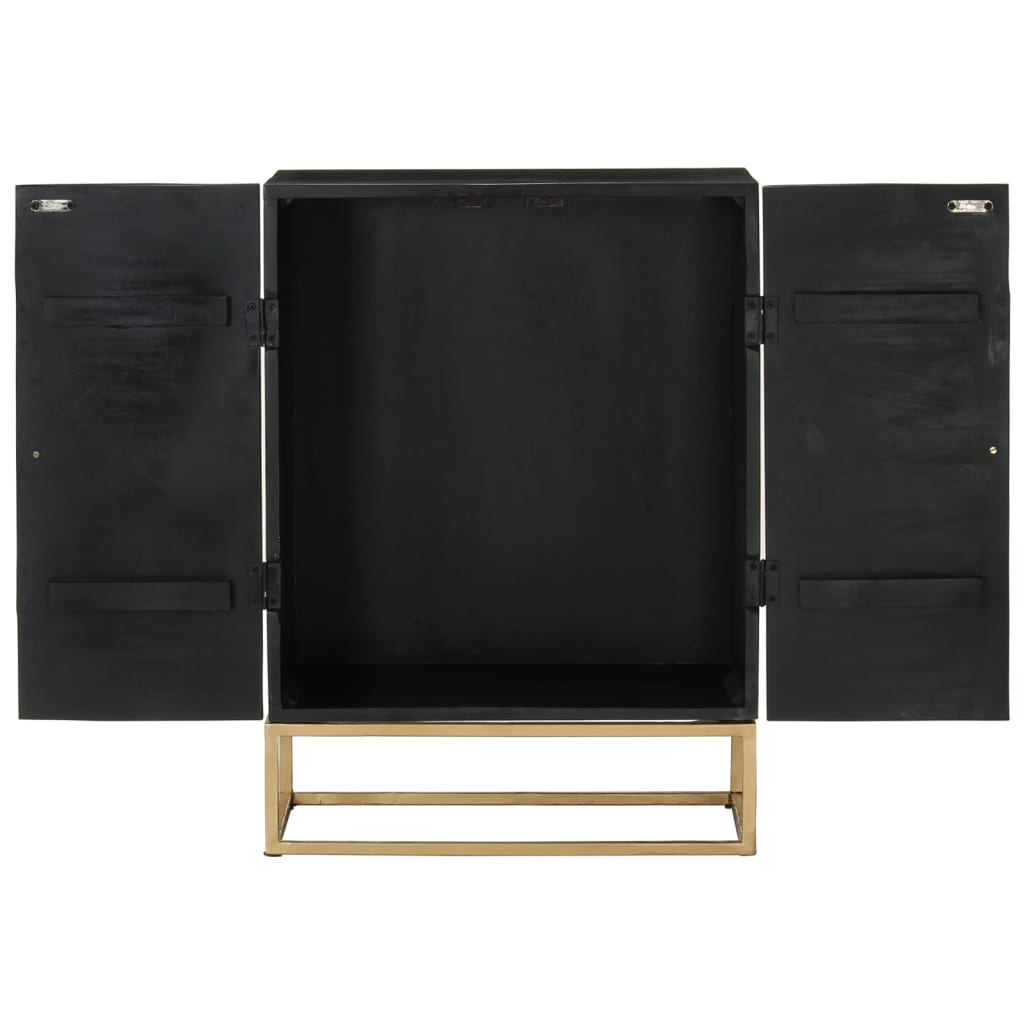 vidaXL Szafka boczna, 55x34x75 cm, lite drewno mango i żelazo