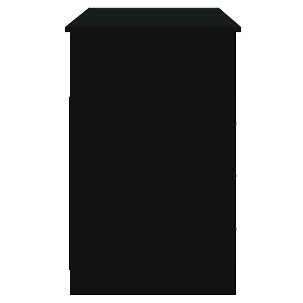 vidaXL Biurko z szufladami, czarne, 102x50x76 cm