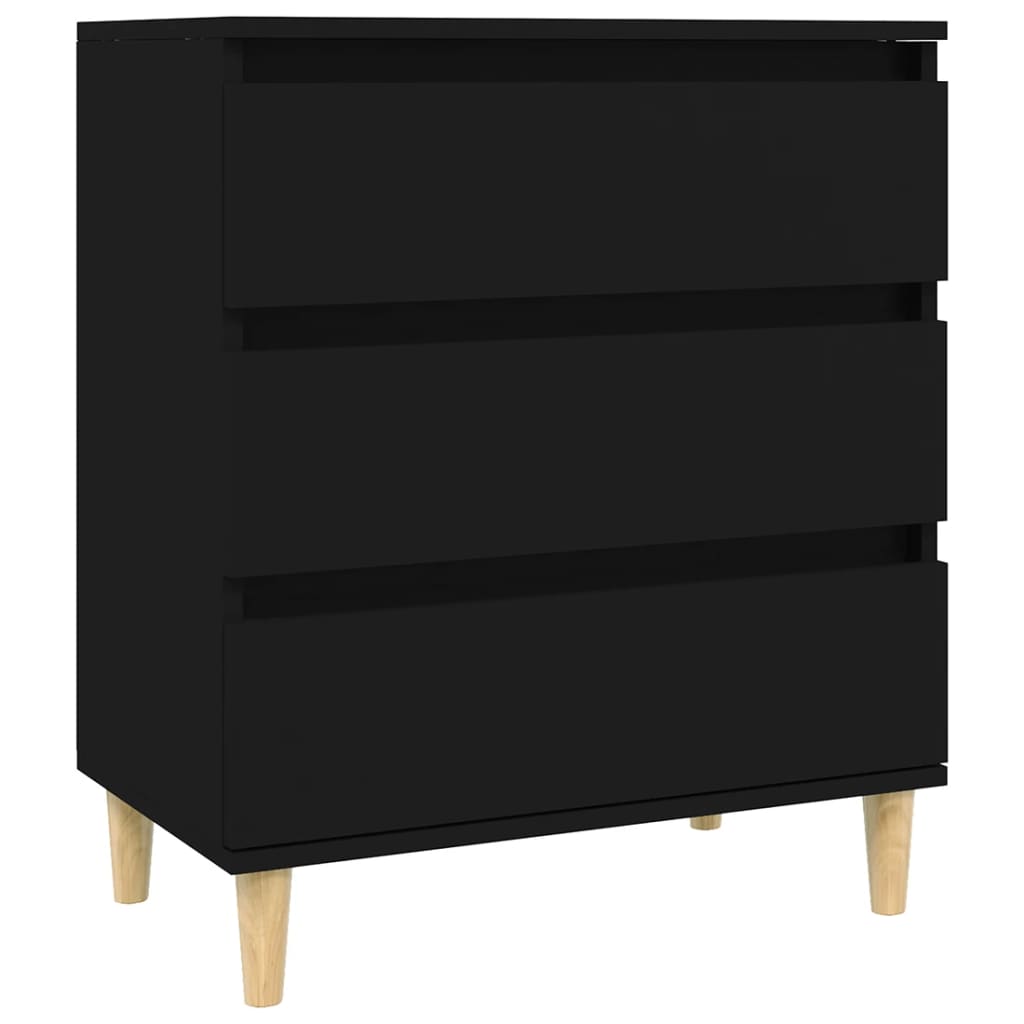 vidaXL Komoda, czarna, 60x35x70 cm, materiał drewnopochodny