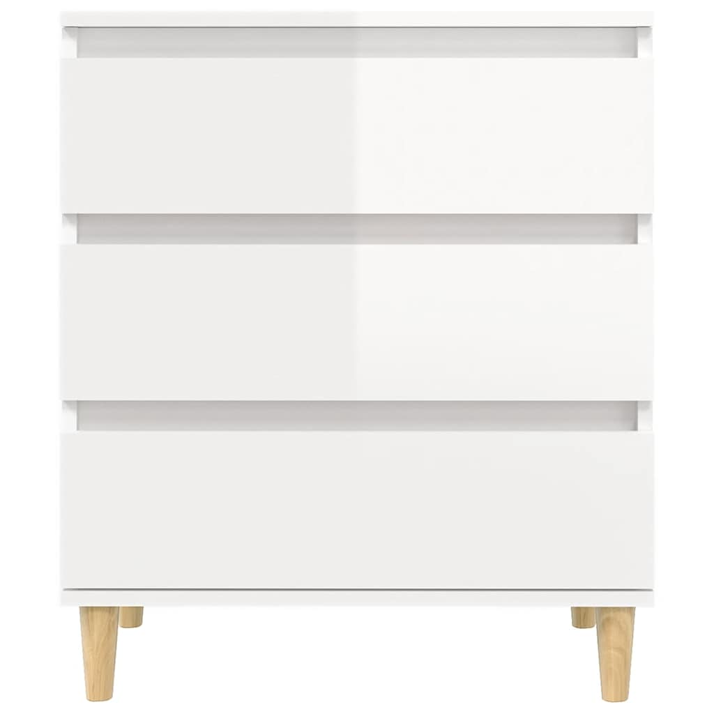 vidaXL Komoda, biała z połyskiem, 60x35x70 cm, materiał drewnopochodny