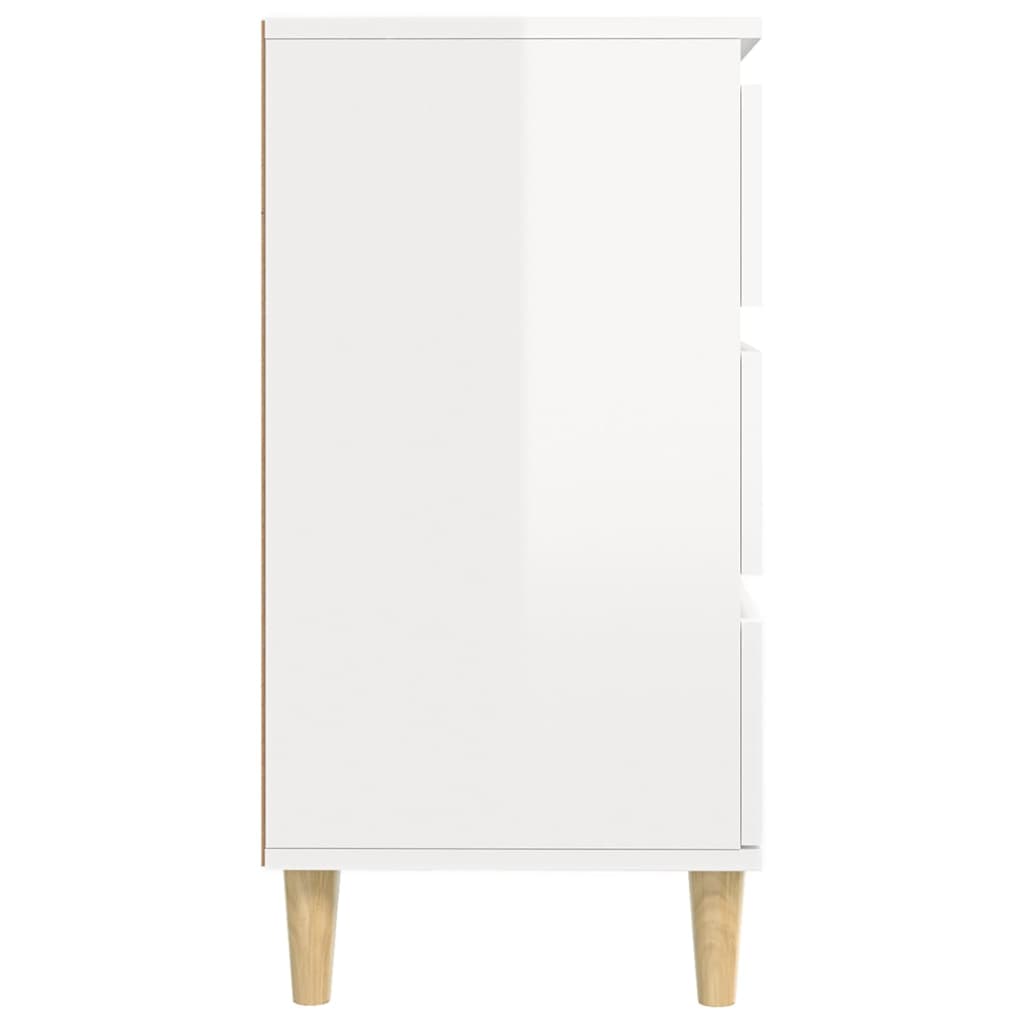 vidaXL Komoda, biała z połyskiem, 60x35x70 cm, materiał drewnopochodny