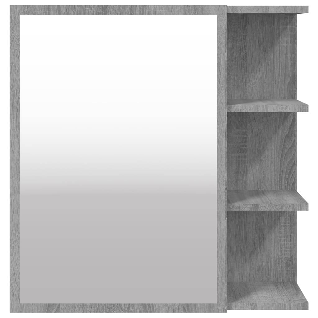 vidaXL Szafka łazienkowa z lustrem, szary dąb sonoma, 62,5x20,5x64 cm