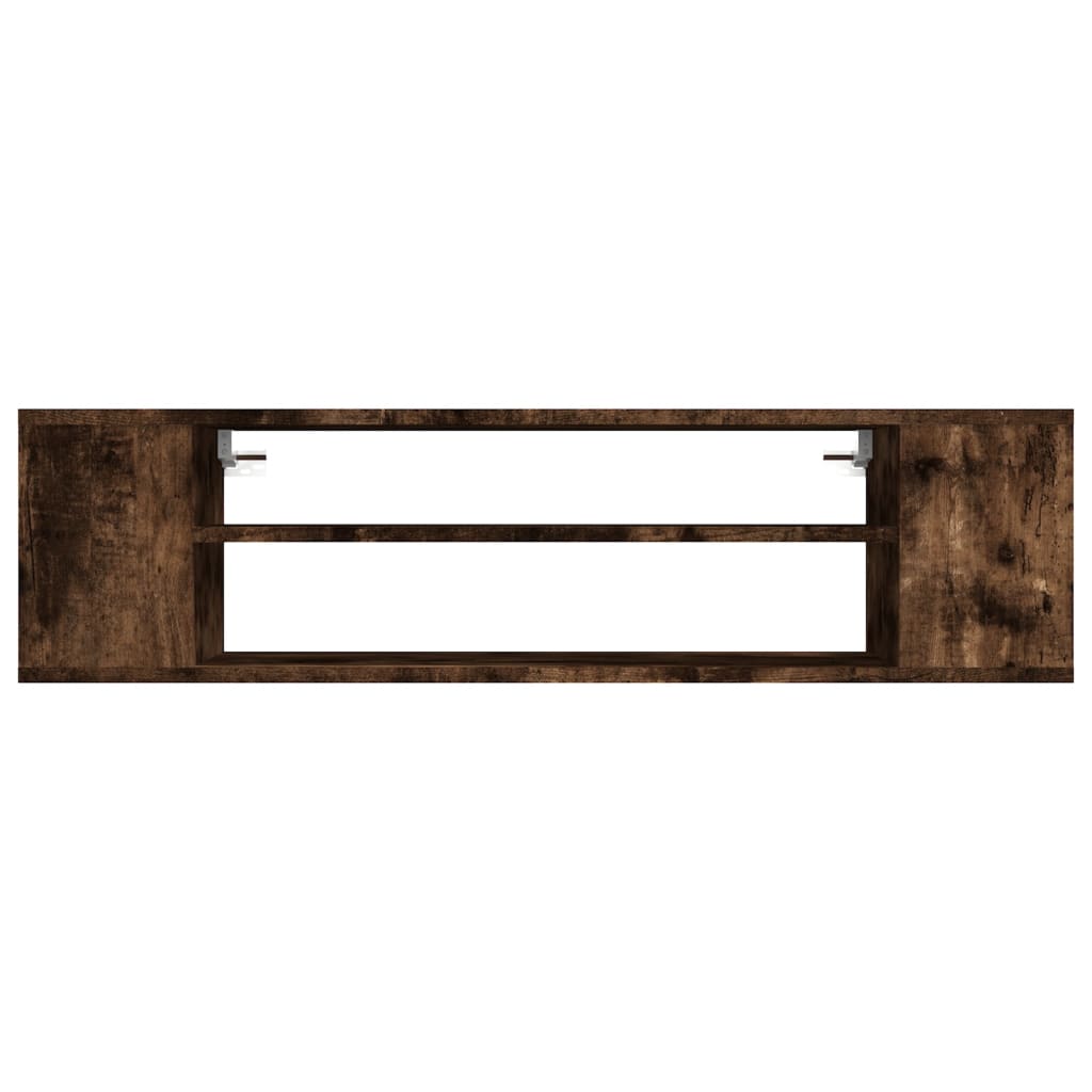 vidaXL Wisząca szafka pod TV, przydymiony dąb, 100x30x26,5 cm