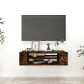 vidaXL Wisząca szafka pod TV, przydymiony dąb, 100x30x26,5 cm