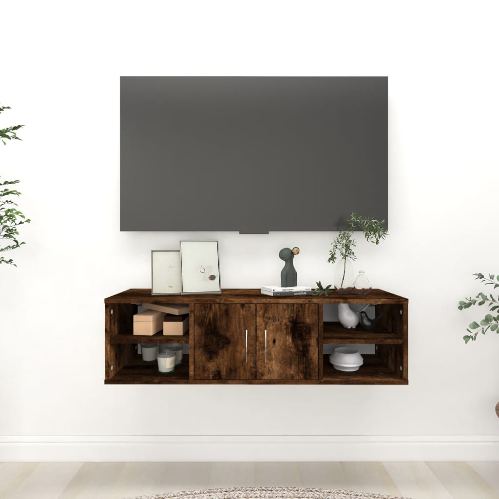 vidaXL Półka ścienna, przydymiony dąb, 102x30x29 cm