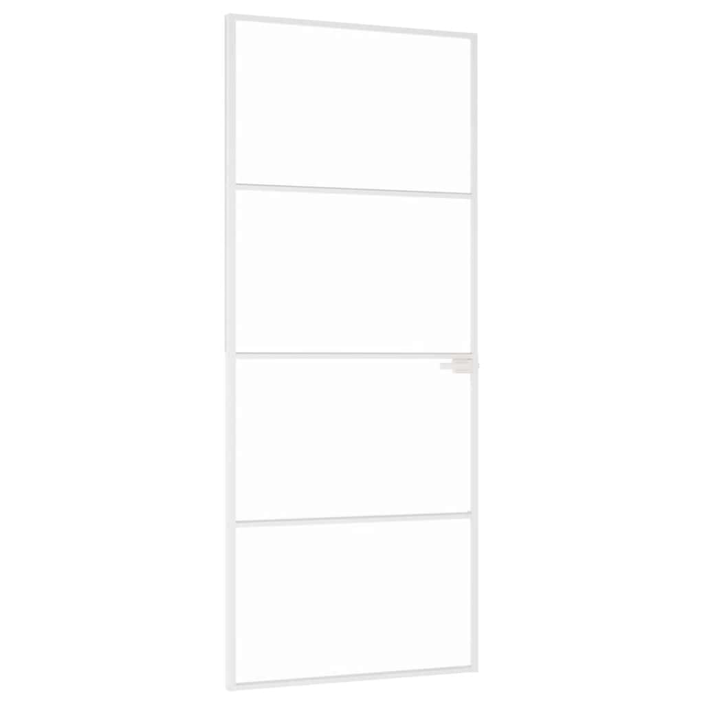 vidaXL Drzwi wewnętrzne, białe, 83x201,5 cm, szkło i aluminium