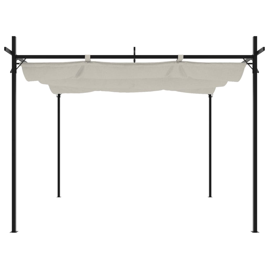 vidaXL Pergola ze zwijanym dachem, kremowa, 295x292x230 cm