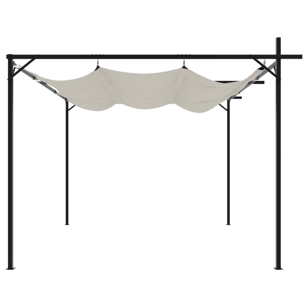 vidaXL Pergola ze zwijanym dachem, kremowa, 295x292x230 cm