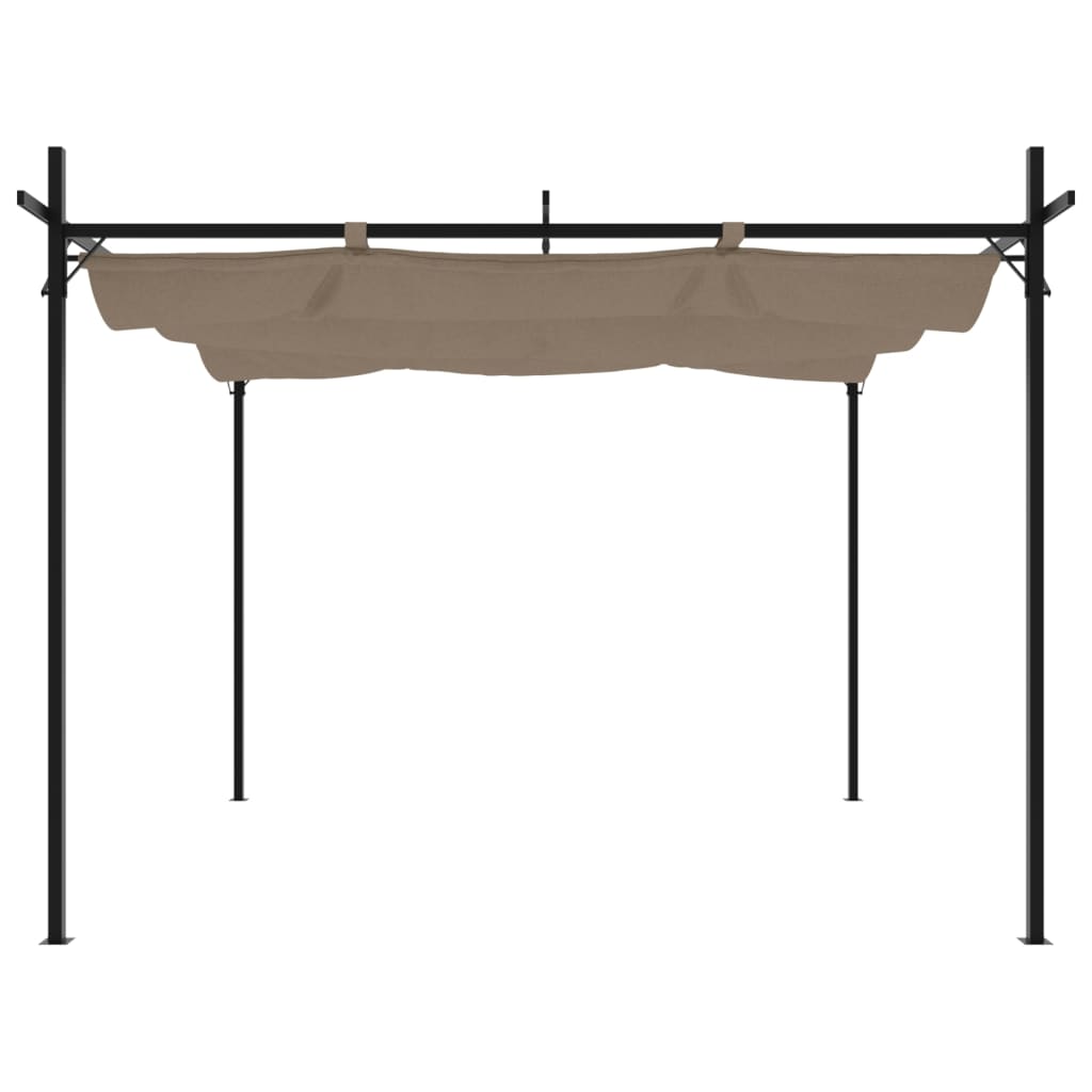 vidaXL Pergola ze zwijanym dachem, taupe, 295x292x230 cm