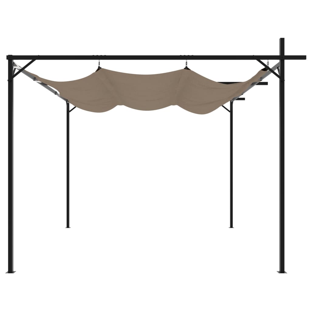 vidaXL Pergola ze zwijanym dachem, taupe, 295x292x230 cm