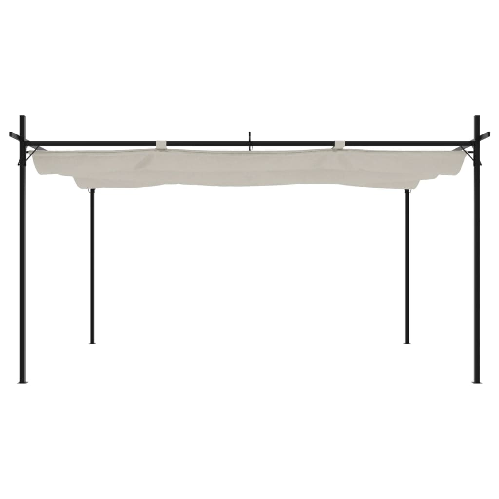 vidaXL Pergola ze zwijanym dachem, kremowa, 395x292x230 cm