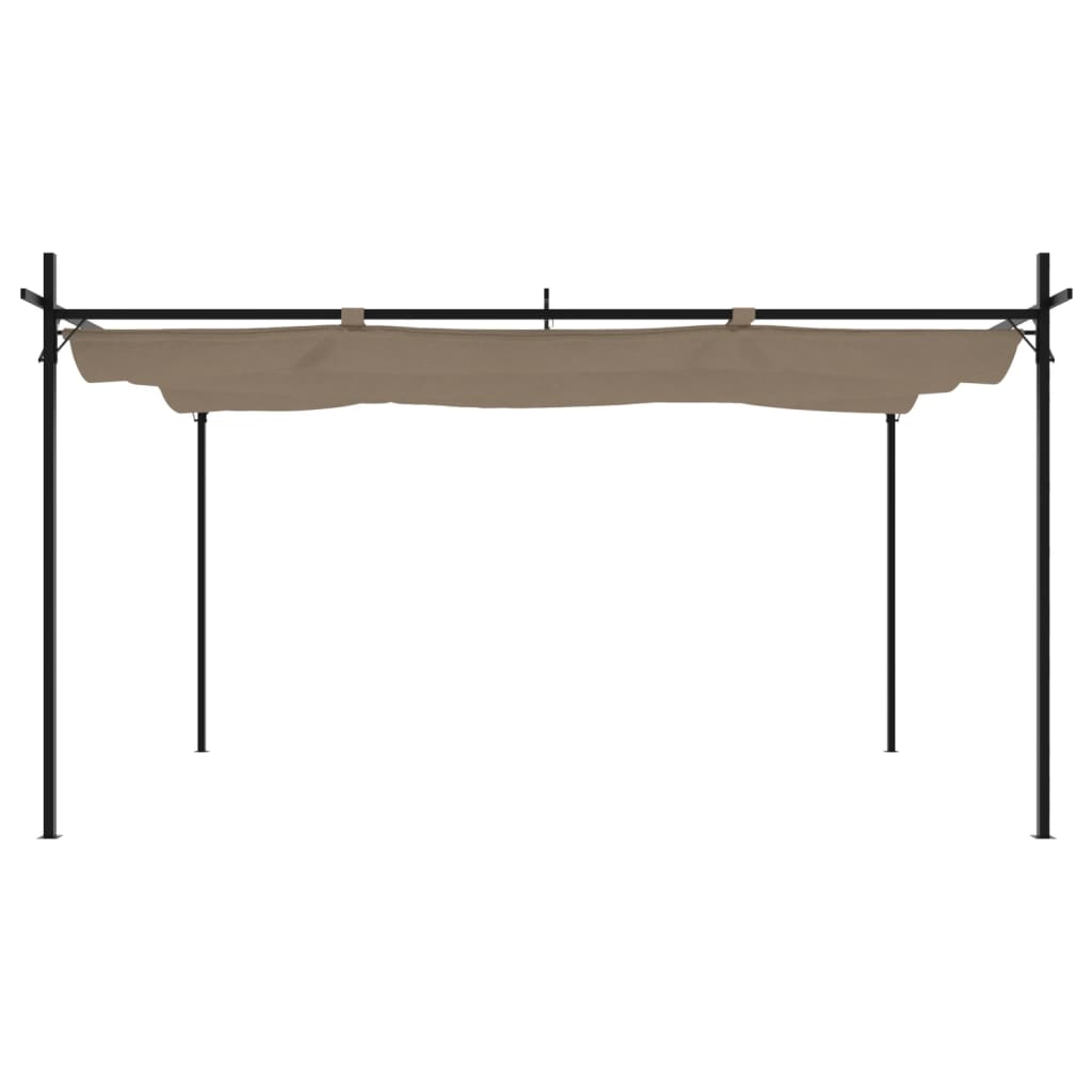 vidaXL Pergola ze zwijanym dachem, taupe, 395x292x230 cm