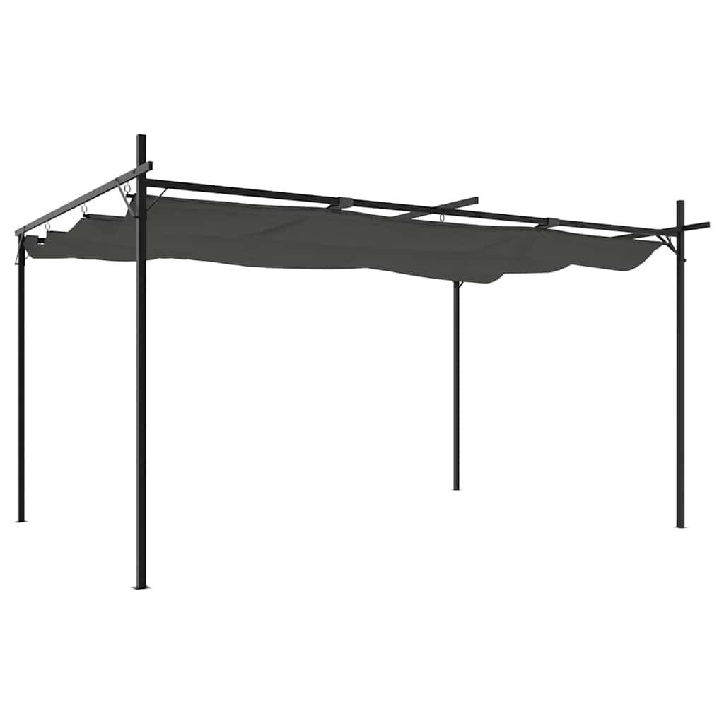 vidaXL Pergola ze zwijanym dachem, antracytowa, 395x292x230 cm