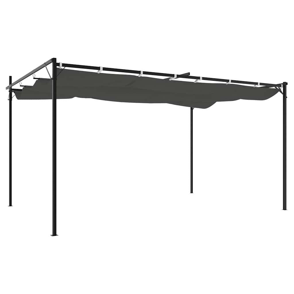 vidaXL Pergola ze zwijanym dachem, antracytowa, 395x292x230 cm