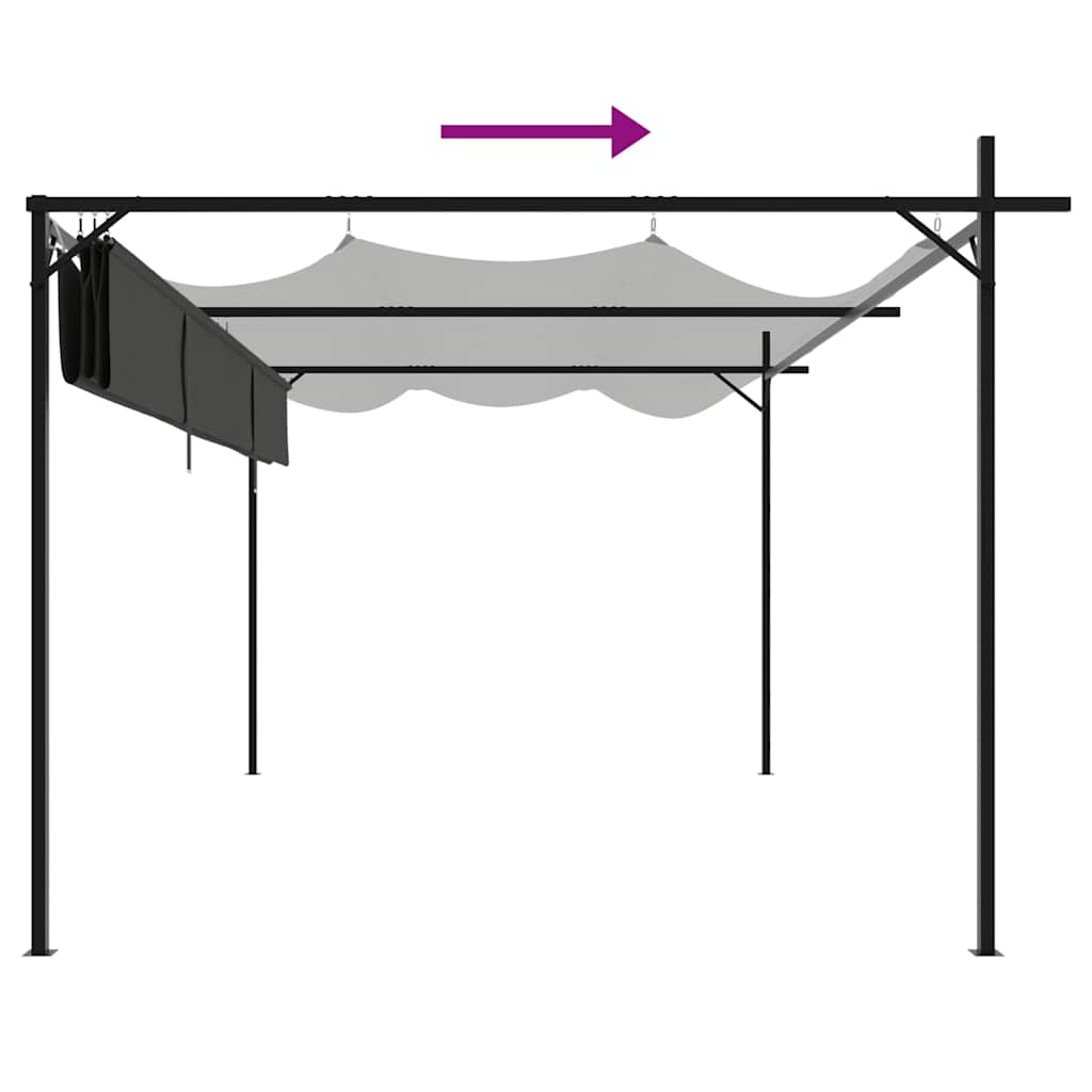 vidaXL Pergola ze zwijanym dachem, antracytowa, 395x292x230 cm