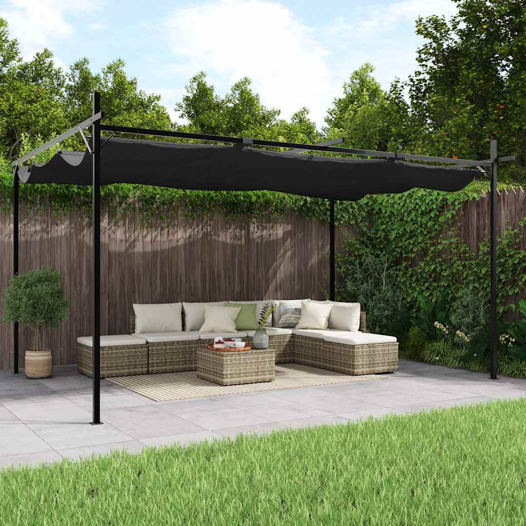 vidaXL Pergola ze zwijanym dachem, antracytowa, 395x292x230 cm