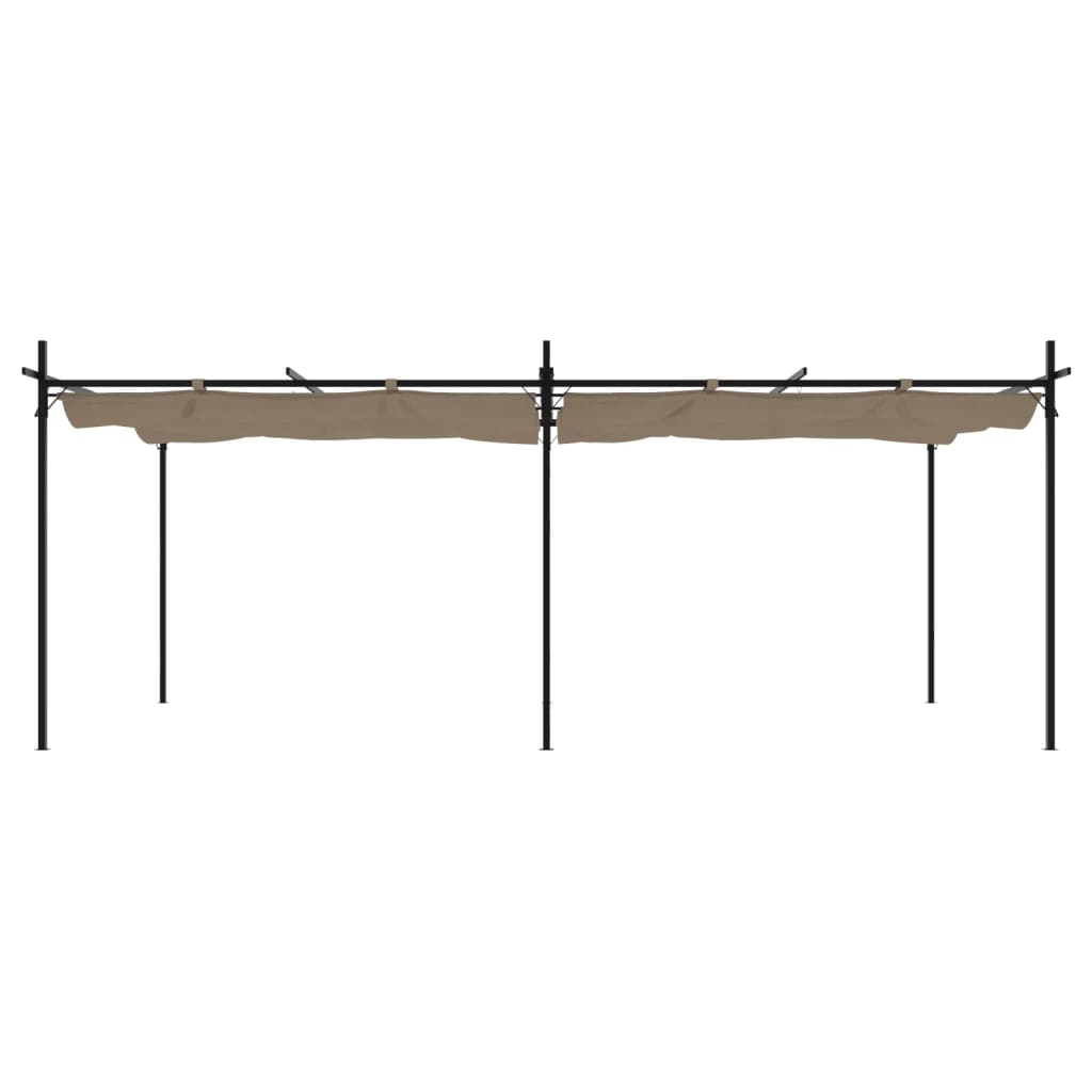 vidaXL Pergola ze zwijanym dachem, taupe, 589x292x230 cm