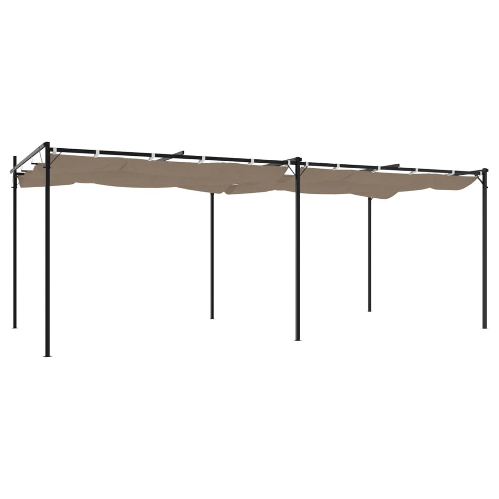 vidaXL Pergola ze zwijanym dachem, taupe, 589x292x230 cm