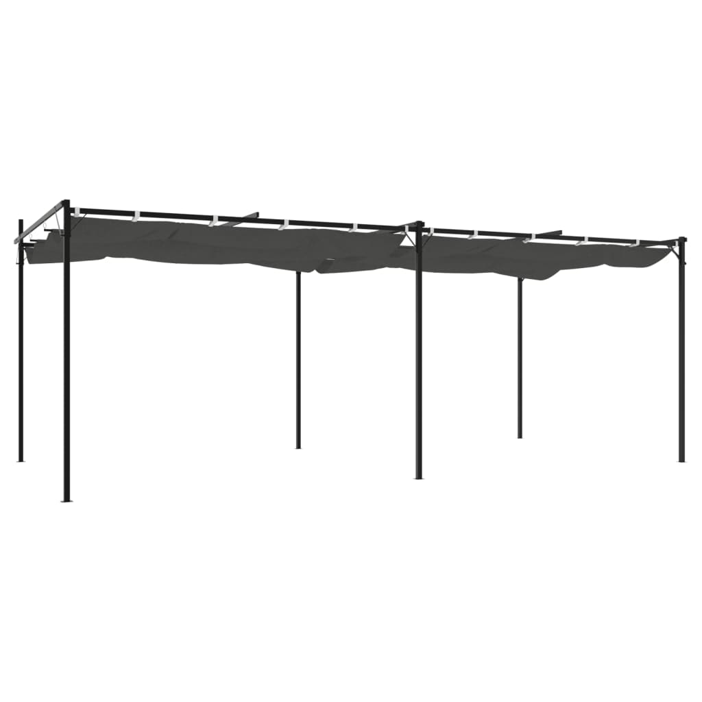vidaXL Pergola ze zwijanym dachem, antracytowa, 589x292x230 cm