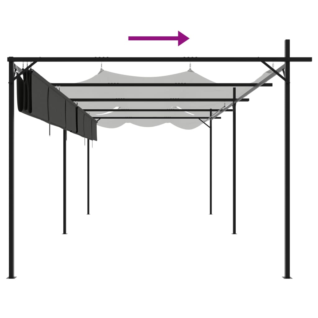 vidaXL Pergola ze zwijanym dachem, antracytowa, 589x292x230 cm