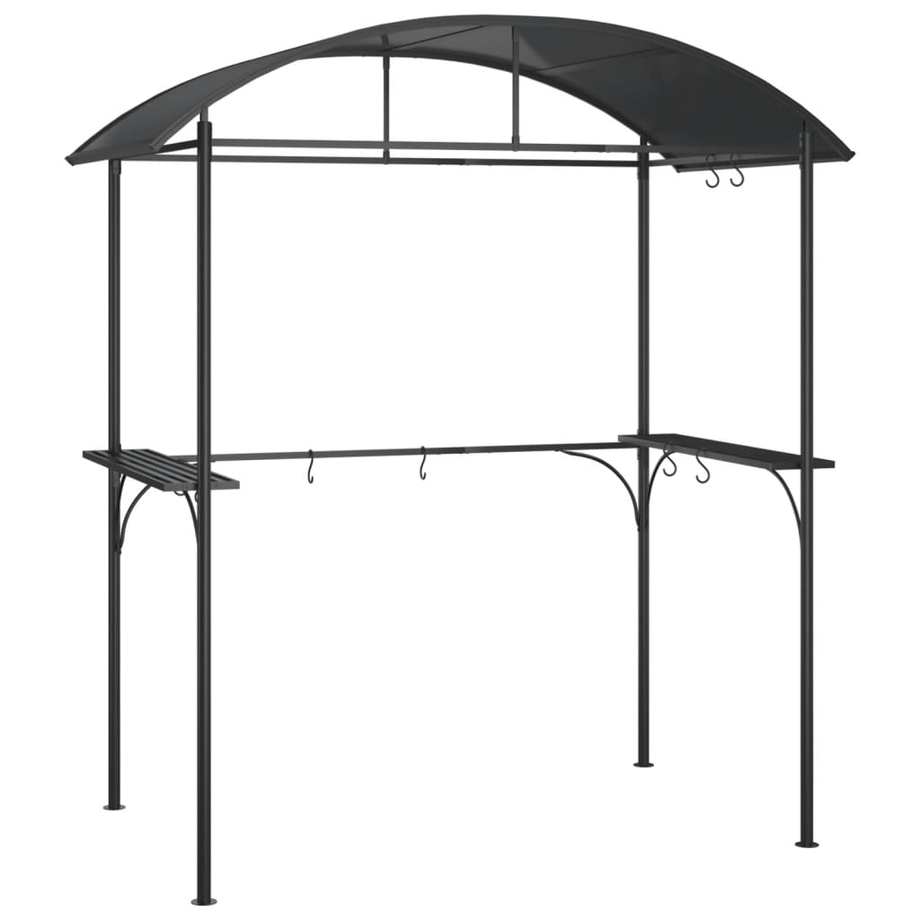 vidaXL Altana grillowa z półkami, antracytowa, 220x115x230 cm, stal