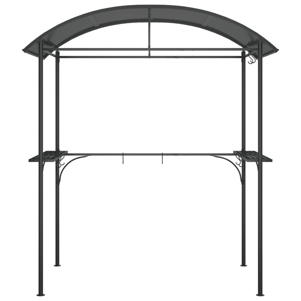 vidaXL Altana grillowa z półkami, antracytowa, 220x115x230 cm, stal