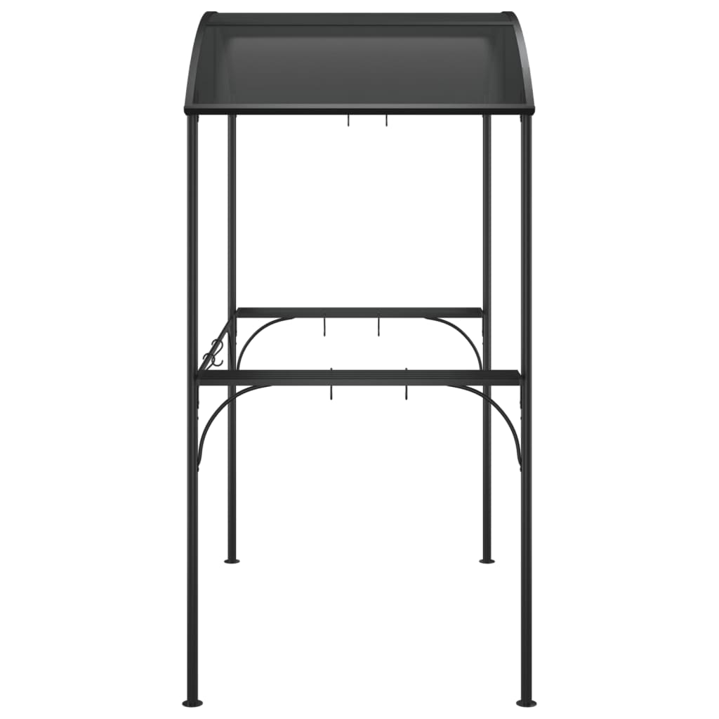 vidaXL Altana grillowa z półkami, antracytowa, 220x115x230 cm, stal