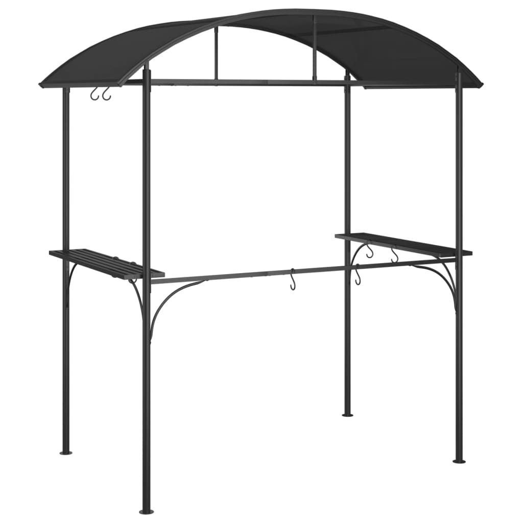 vidaXL Altana grillowa z półkami, antracytowa, 220x115x230 cm, stal