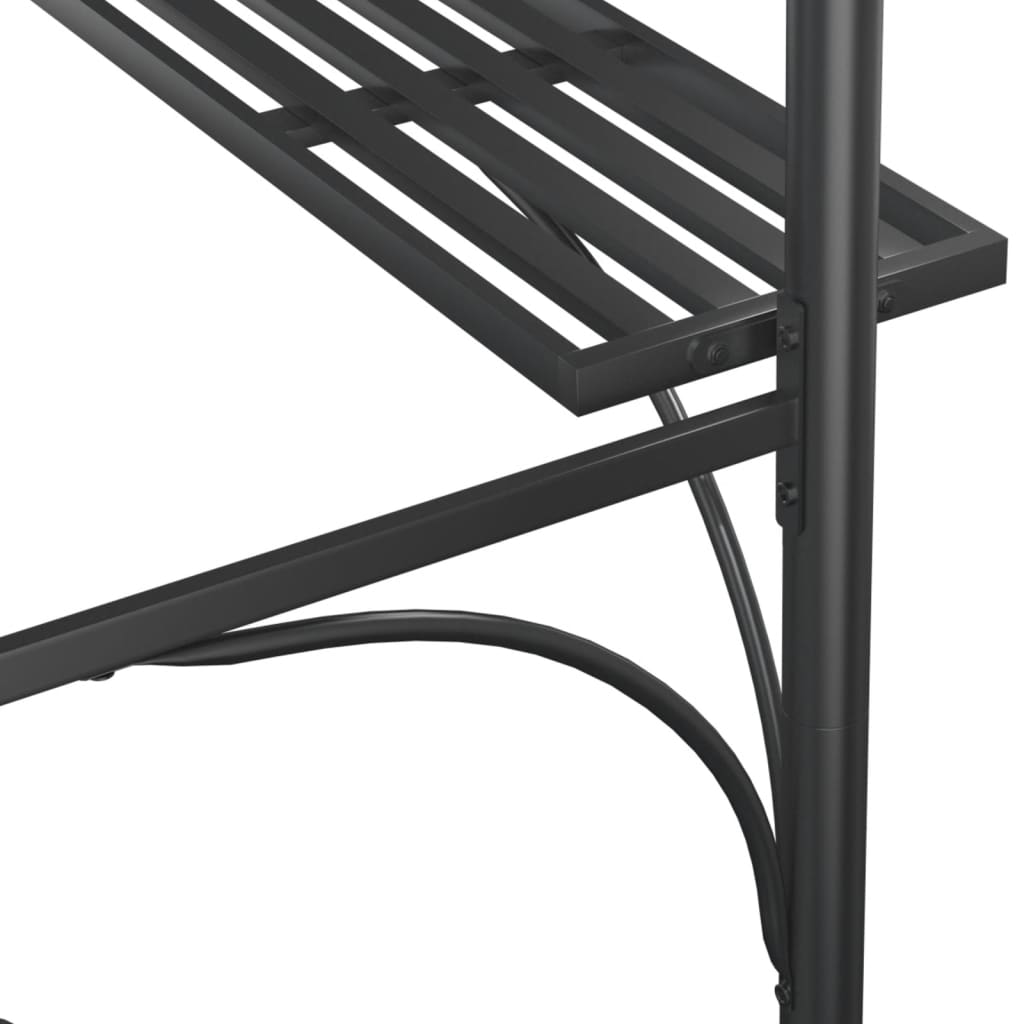 vidaXL Altana grillowa z półkami, antracytowa, 220x115x230 cm, stal