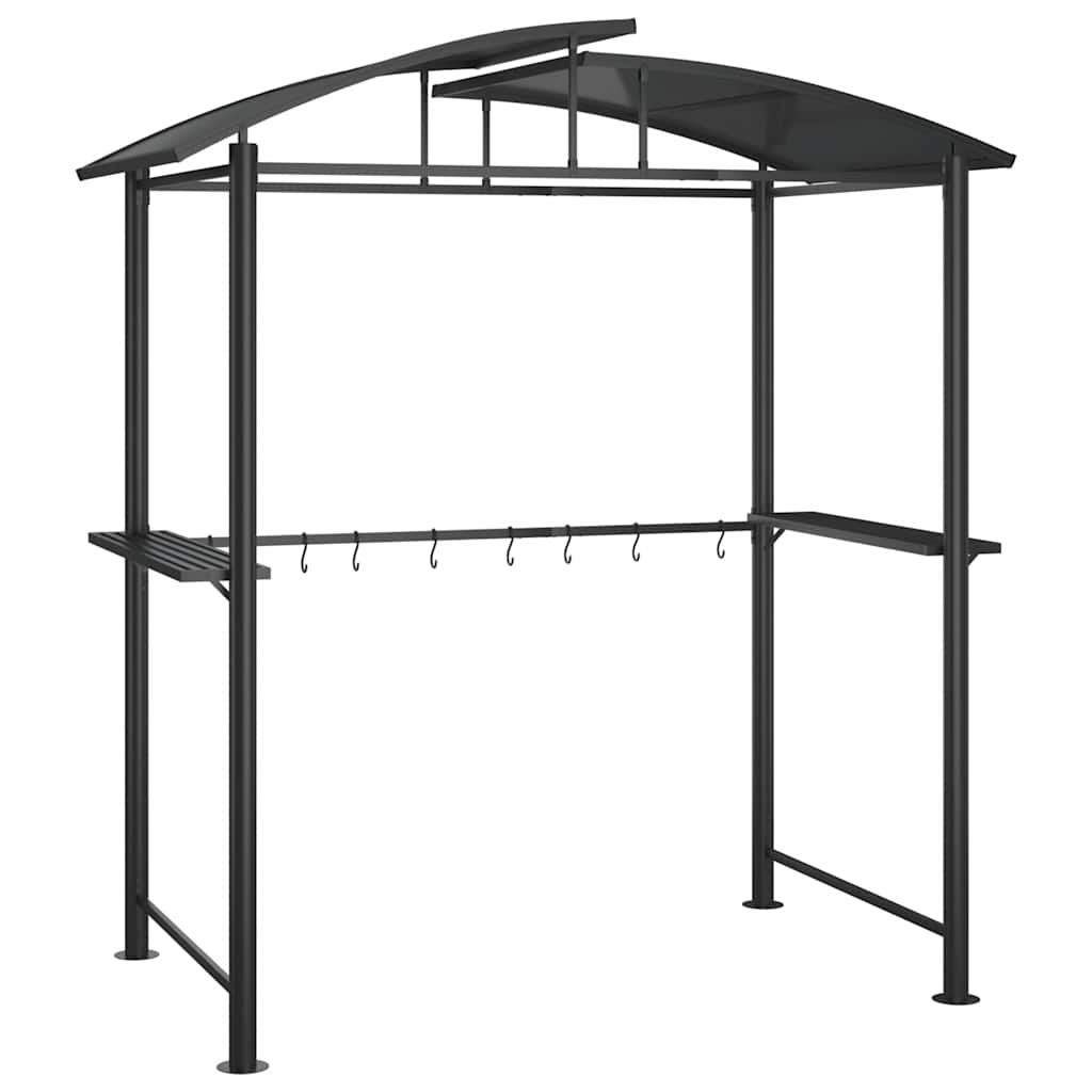 vidaXL Altana grillowa z półkami, antracytowa, 210x114x230 cm, stal