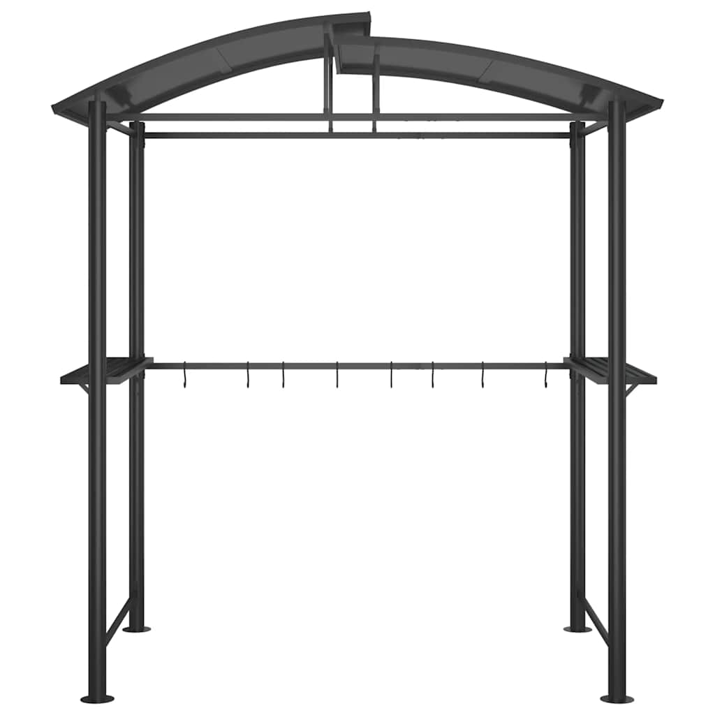 vidaXL Altana grillowa z półkami, antracytowa, 210x114x230 cm, stal
