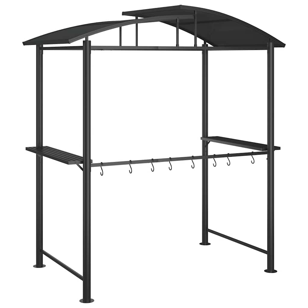 vidaXL Altana grillowa z półkami, antracytowa, 210x114x230 cm, stal