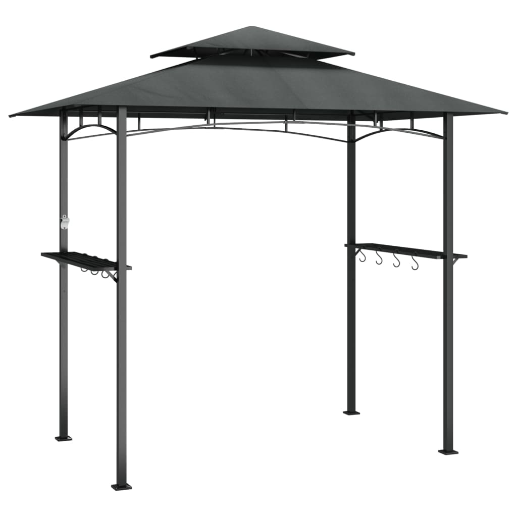 vidaXL Altana grillowa z półkami, antracytowa, 240x150x243 cm, stal
