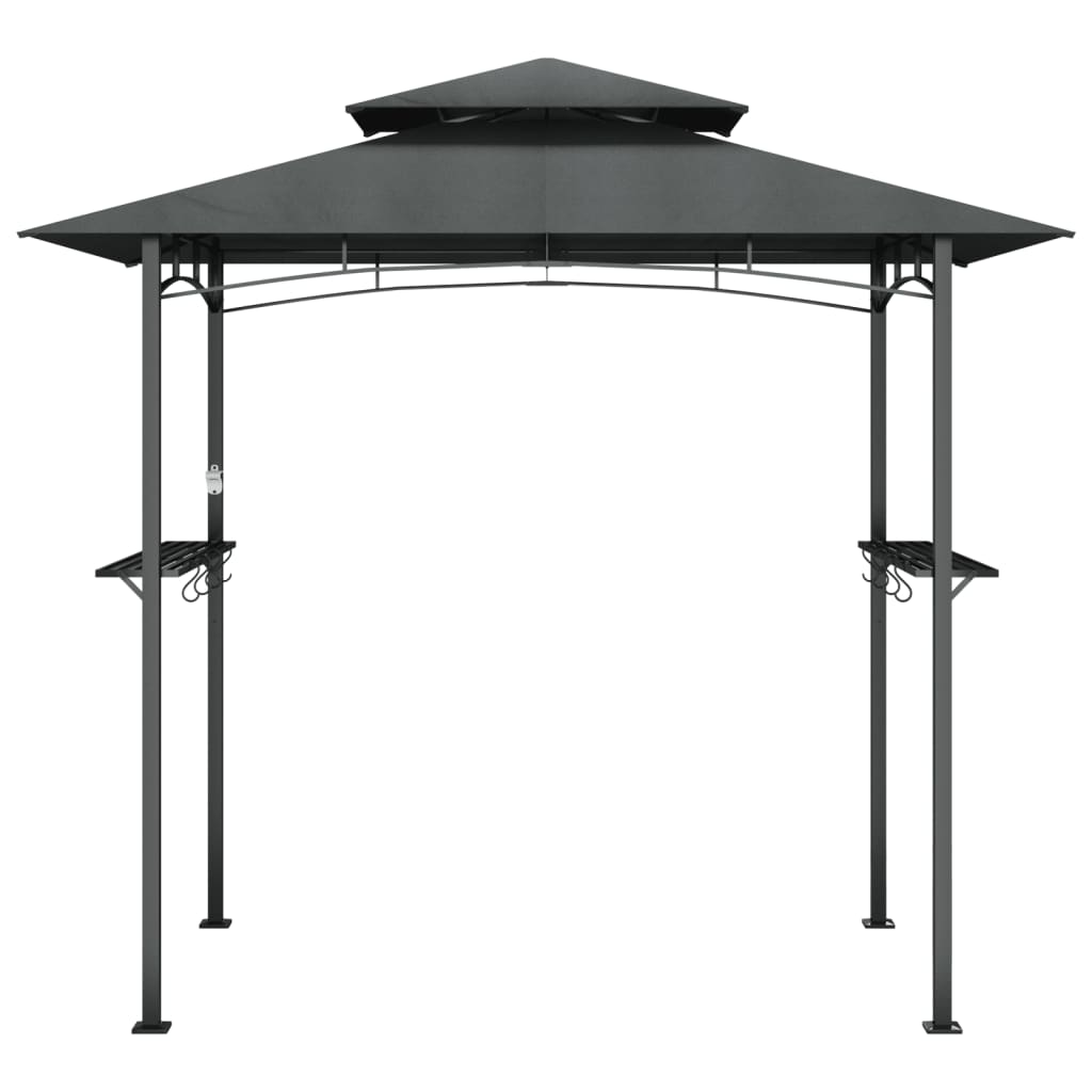 vidaXL Altana grillowa z półkami, antracytowa, 240x150x243 cm, stal