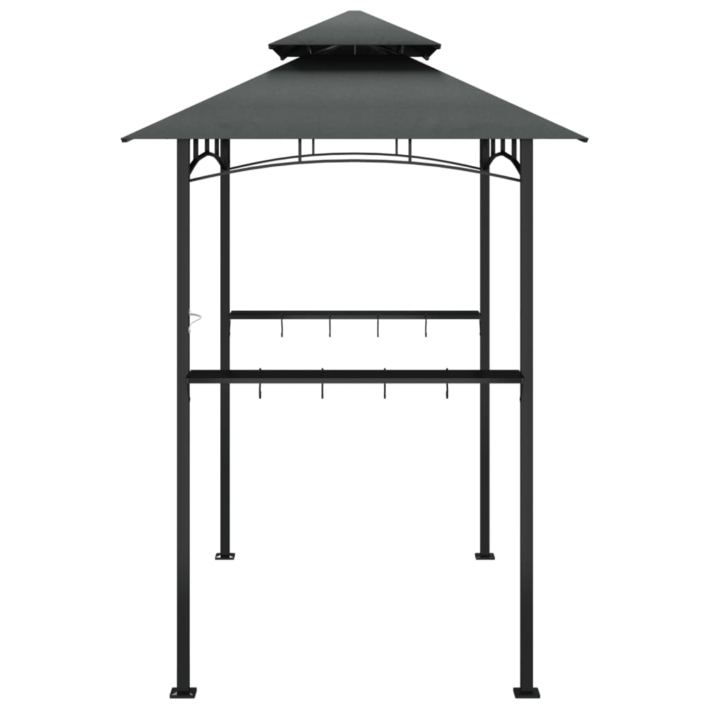 vidaXL Altana grillowa z półkami, antracytowa, 240x150x243 cm, stal