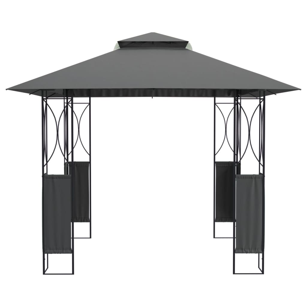 vidaXL Altana z dachem, antracytowa, 300x300x270 cm, stal