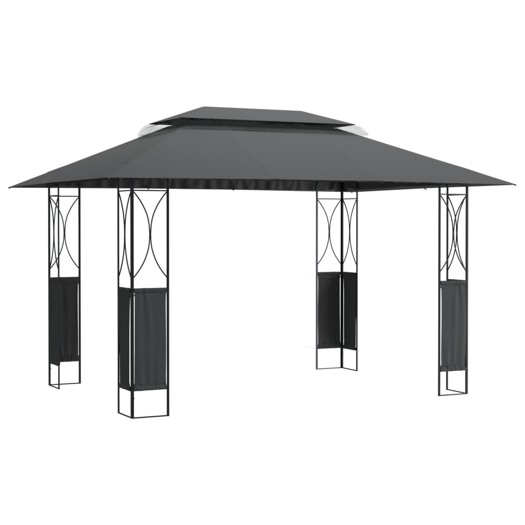 vidaXL Altana z dachem, antracytowa, 400x300x270 cm, stal