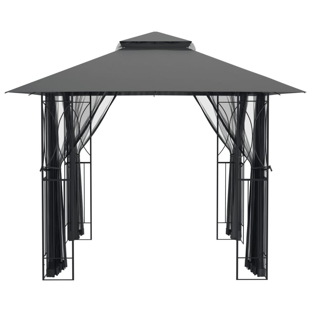 vidaXL Altana ze ściankami, antracytowa, 300x300x270 cm, stal