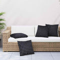 vidaXL Poduszki rozrzucone Kratka 4 pcs Czarna kratka 40 x 40 cm