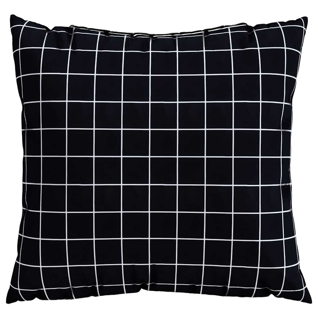 vidaXL Poduszki rozrzucone Kratka 4 pcs Czarna kratka 40 x 40 cm