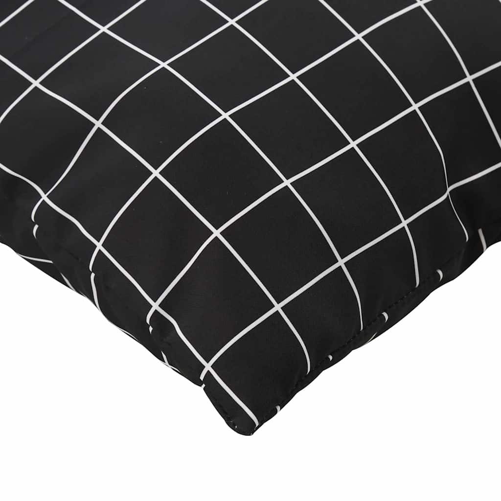 vidaXL Poduszki rozrzucone Kratka 4 pcs Czarna kratka 50 x 50 cm