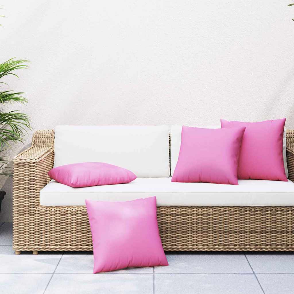 vidaXL Poduszki rozrzucone Gładki z poduszką 4 pcs Różowy 60 x 60 cm