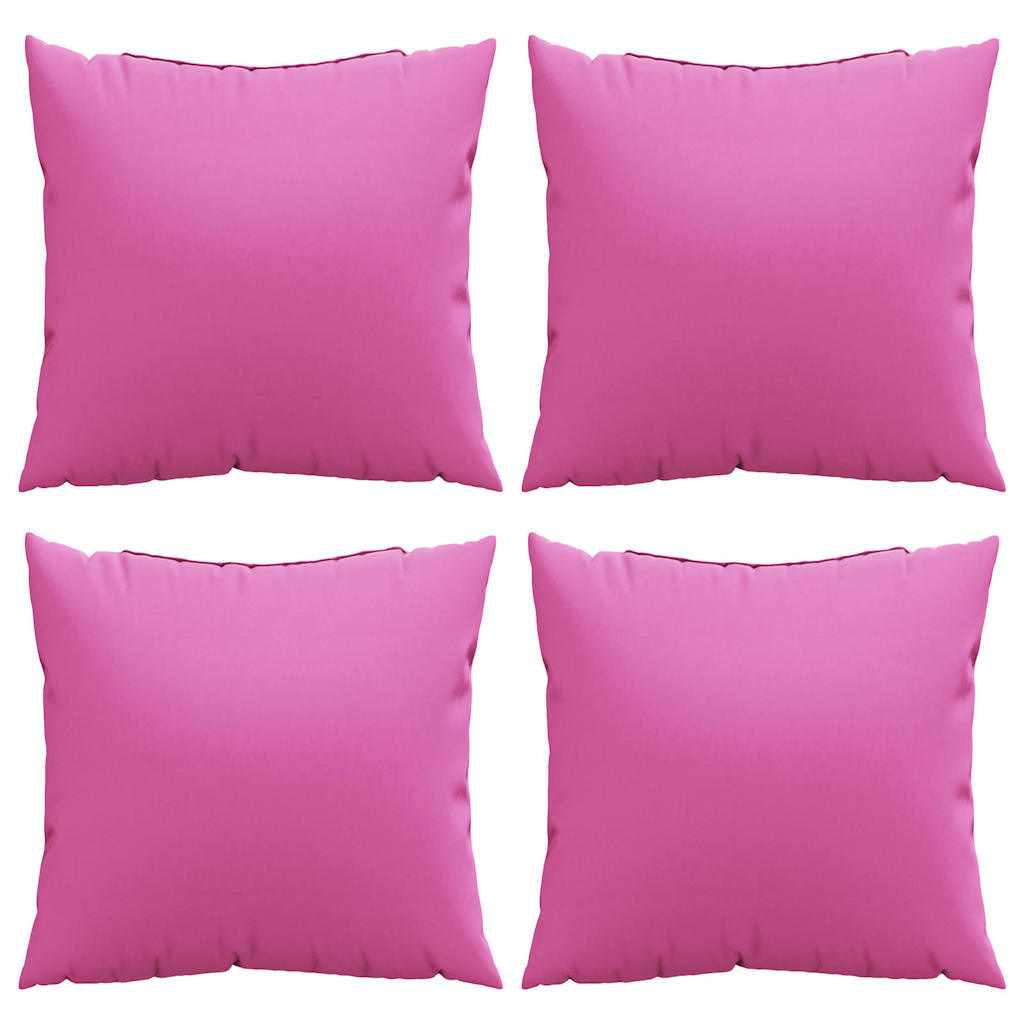 vidaXL Poduszki rozrzucone Gładki z poduszką 4 pcs Różowy 60 x 60 cm