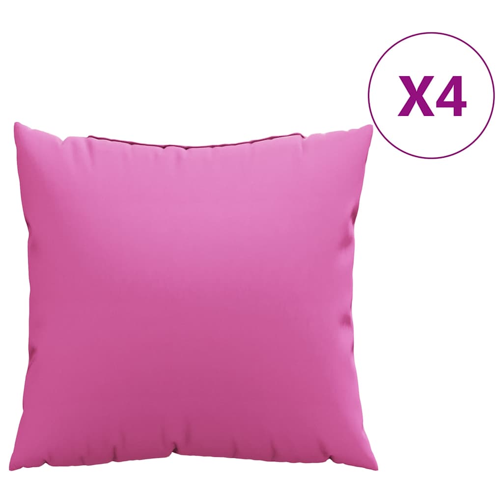 vidaXL Poduszki rozrzucone Gładki z poduszką 4 pcs Różowy 60 x 60 cm