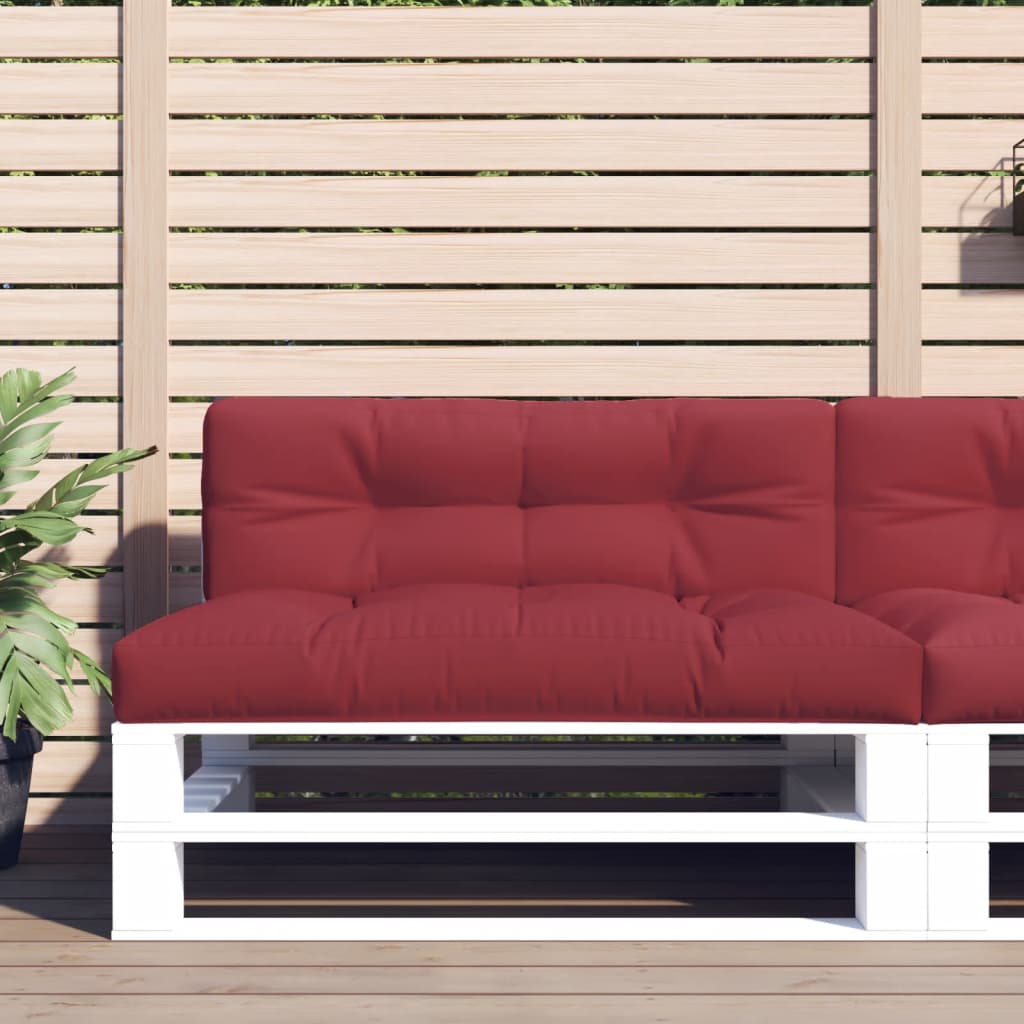 vidaXL Poduszka na paletę, winna czerwień, 120x40x12 cm, tkanina