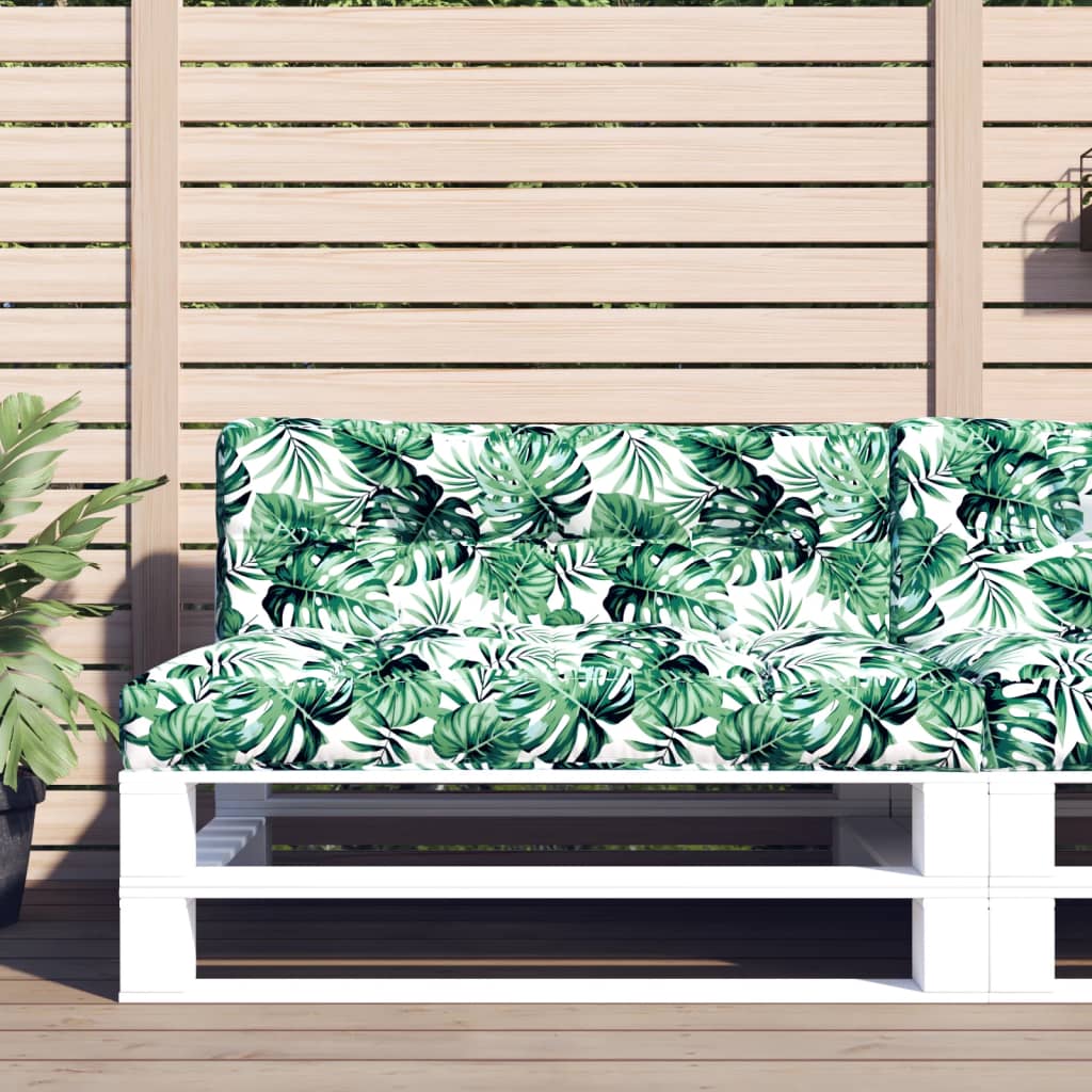 vidaXL Poduszka na palety, wzór w liście, 120x40x12 cm, tkanina
