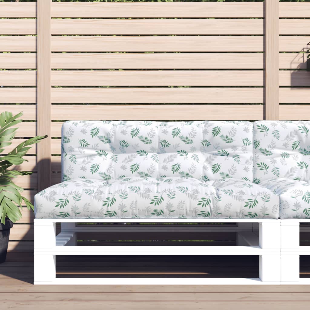 vidaXL Poduszka na palety, wzór w liście, 120x40x12 cm, tkanina